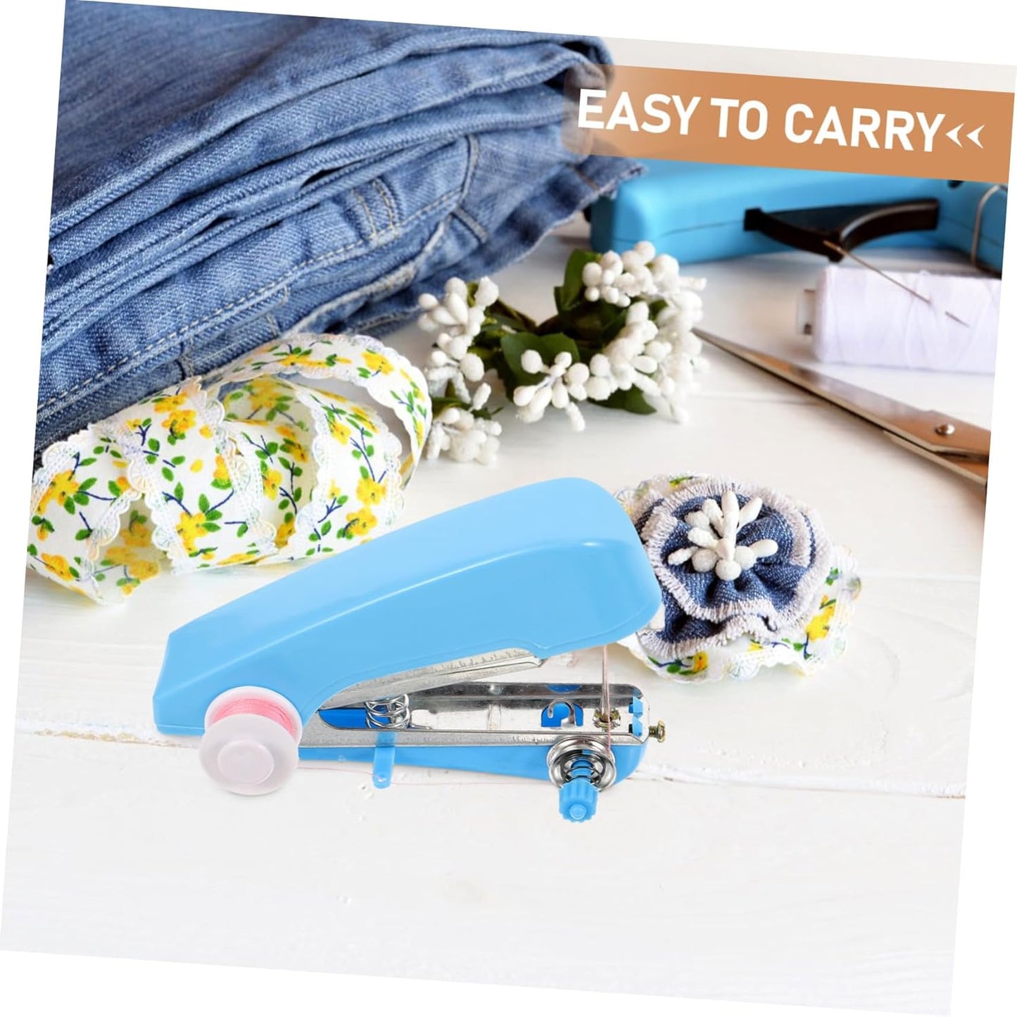 Home Portable Mini Sewing Machine Simple Sewing Fabric Tools for Travel Outdoor Small Embroidery Manual Operation