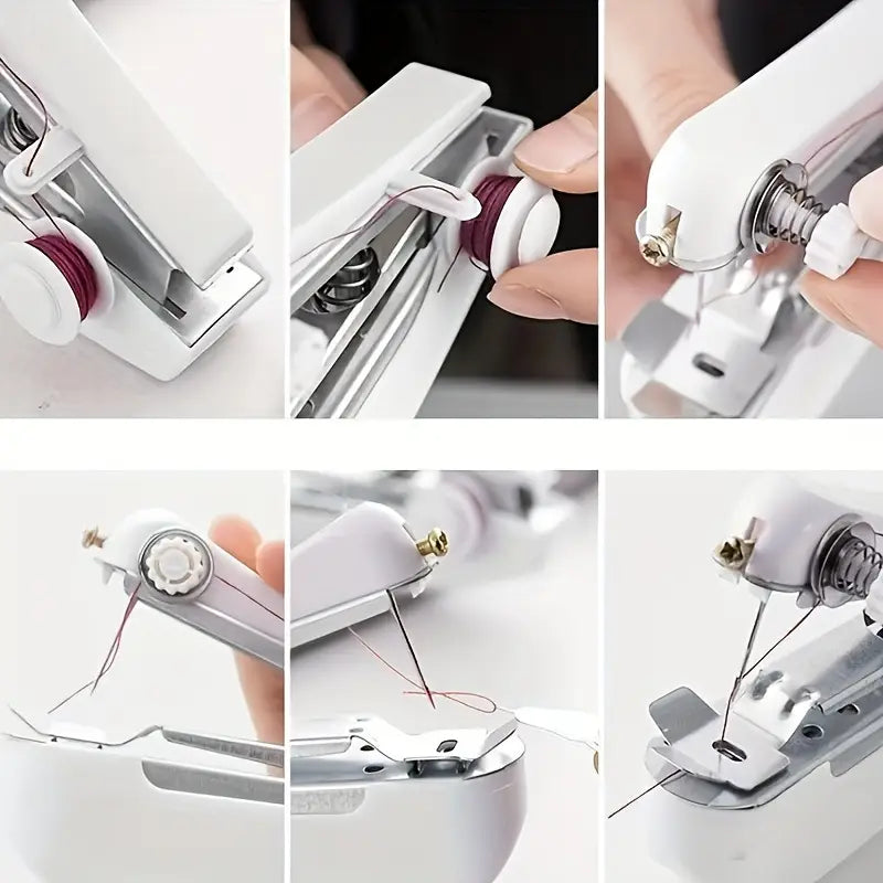 Home Portable Mini Sewing Machine Simple Sewing Fabric Tools for Travel Outdoor Small Embroidery Manual Operation